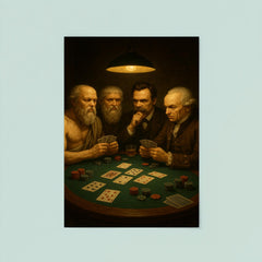 Socrates Plato Nietzsche and Kant playing a tense game of poker poster 8