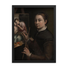 Sofonisba Anguissola framed print on a plain backdrop in size 18"x24".