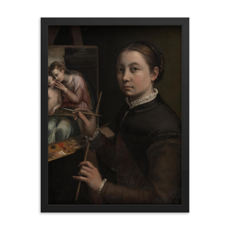 Sofonisba Anguissola framed print on a plain backdrop in size 18