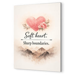 Soft heart Sharp boundaries metal print mockup