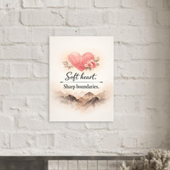 Soft heart Sharp boundaries metal print mockup