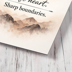 Soft heart Sharp boundaries metal print mockup