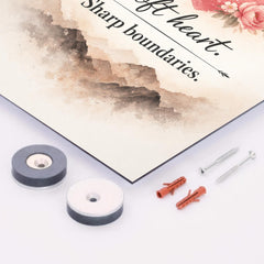 Soft heart Sharp boundaries metal print mockup