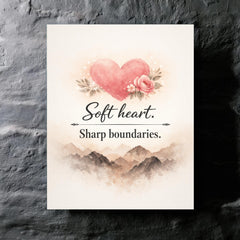 Soft heart Sharp boundaries metal print mockup