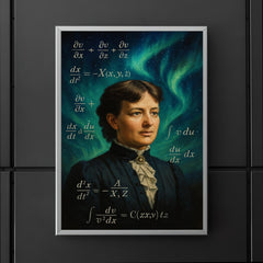Sofya Kovalevskaya with equations and northern lights poster 5