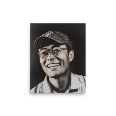 Soichiro Honda poster on a plain backdrop in size 8"x10".