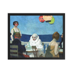 Soir Bleu by Edward Hopper framed print on a plain backdrop in size 16"x20".