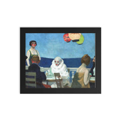Soir Bleu by Edward Hopper framed print on a plain backdrop in size 8"x10".