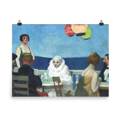 Soir Bleu by Edward Hopper poster on a plain backdrop in size 8"x10".