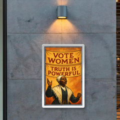 Sojourner Truth speaking beneath banners poster 2