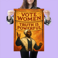 Sojourner Truth speaking beneath banners poster 3