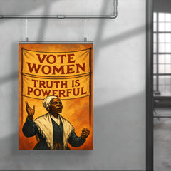 Sojourner Truth speaking beneath banners poster 4