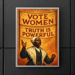 Sojourner Truth speaking beneath banners poster 5