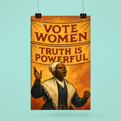 Sojourner Truth speaking beneath banners poster 6