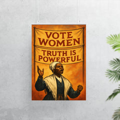 Sojourner Truth speaking beneath banners poster 7