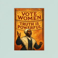 Sojourner Truth speaking beneath banners poster 8