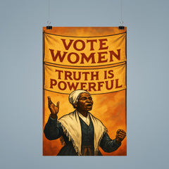Sojourner Truth speaking beneath banners poster 9