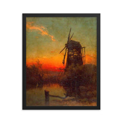 Solitude by Francis Danby framed print on a plain backdrop in size 16"x20".