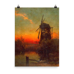 Solitude by Francis Danby poster on a plain backdrop in size 8"x10".