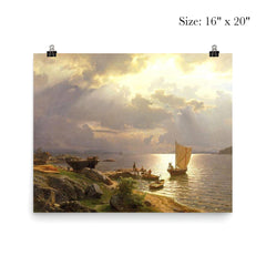 Sommerdag på Christianiafjorden by Hans Fredrik Gude poster 2