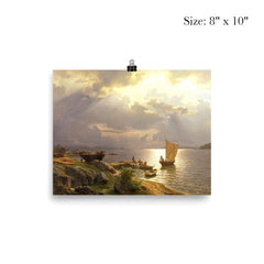 Sommerdag på Christianiafjorden by Hans Fredrik Gude poster 4