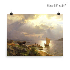 Sommerdag på Christianiafjorden by Hans Fredrik Gude poster 5