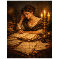 Sophie Germain by candlelit number theory pages jigsaw puzzle