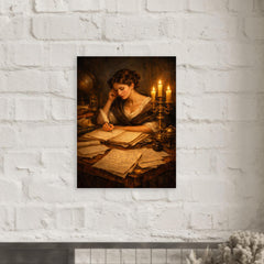 Sophie Germain by candlelit number theory pages metal print mockup