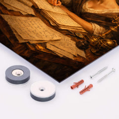Sophie Germain by candlelit number theory pages metal print mockup