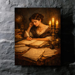 Sophie Germain by candlelit number theory pages metal print mockup