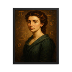 Sophie Germain framed print on a plain backdrop in size 16"x20".