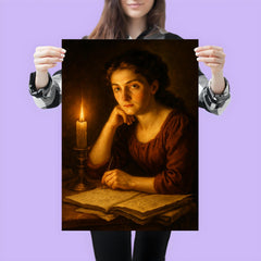 Sophie Germain under candlelight with hidden manuscripts poster 3