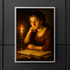 Sophie Germain under candlelight with hidden manuscripts poster 5