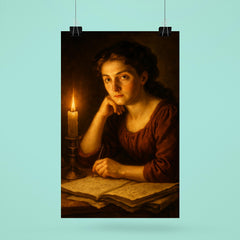 Sophie Germain under candlelight with hidden manuscripts poster 6