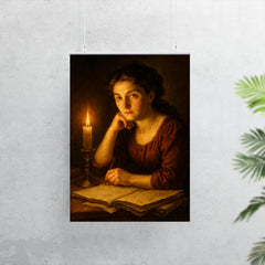 Sophie Germain under candlelight with hidden manuscripts poster 7