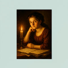 Sophie Germain under candlelight with hidden manuscripts poster 8