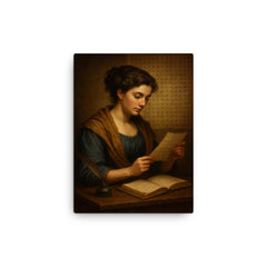 Sophie Germain under coded correspondence canvas print on a plain backdrop in size 12"x16".