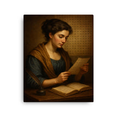 Sophie Germain under coded correspondence canvas print on a plain backdrop in size 16"x20".