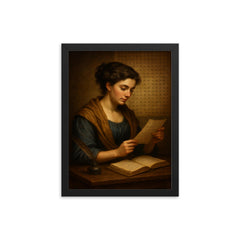 Sophie Germain under coded correspondence framed print on a plain backdrop in size 12"x16".