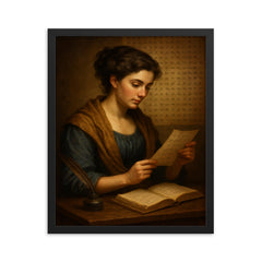 Sophie Germain under coded correspondence framed print on a plain backdrop in size 16"x20".