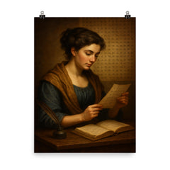 Sophie Germain under coded correspondence poster on a plain backdrop in size 8"x10".