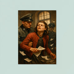 Sophie Scholl leaflet arrest moment poster 8
