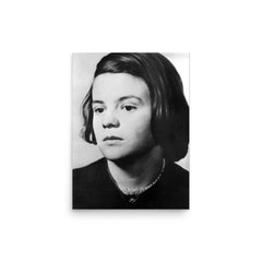 Sophie Scholl poster on a plain backdrop in size 12"x16".