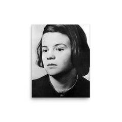 Sophie Scholl poster on a plain backdrop in size 8"x10".