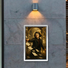 Sophie Scholl scattering forbidden leaflets in university atrium poster 2