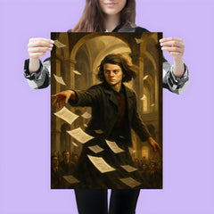 Sophie Scholl scattering forbidden leaflets in university atrium poster 3