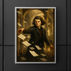 Sophie Scholl scattering forbidden leaflets in university atrium poster 5