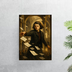 Sophie Scholl scattering forbidden leaflets in university atrium poster 7