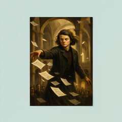 Sophie Scholl scattering forbidden leaflets in university atrium poster 8