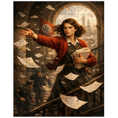 Sophie Scholl scattering White Rose leaflets jigsaw puzzle
